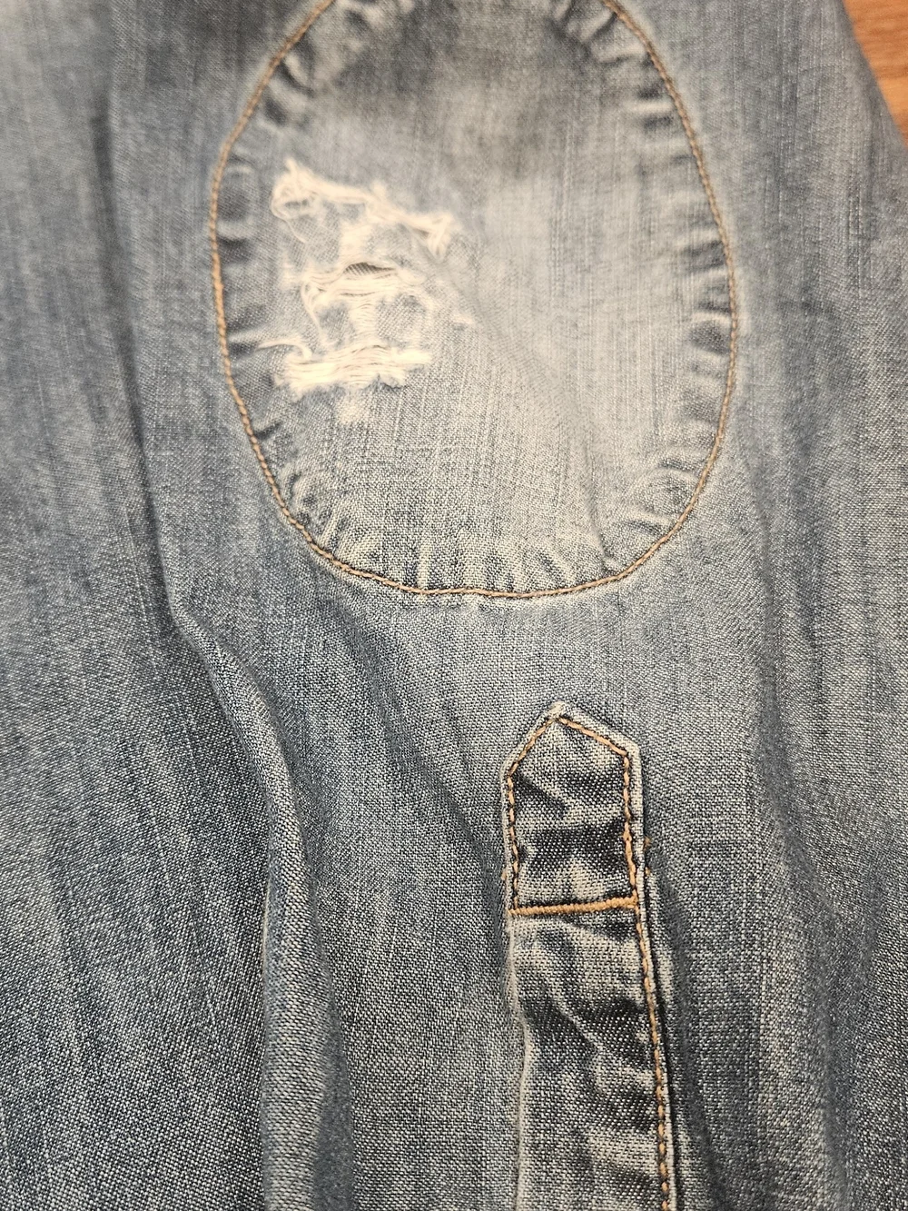 True Religion Blue Patchwork Denim Shirt Slim Fit- Men M
